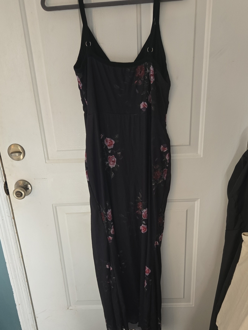 Cider Black Maxi Dress with Pink Rose Print - Picture 4 of 7